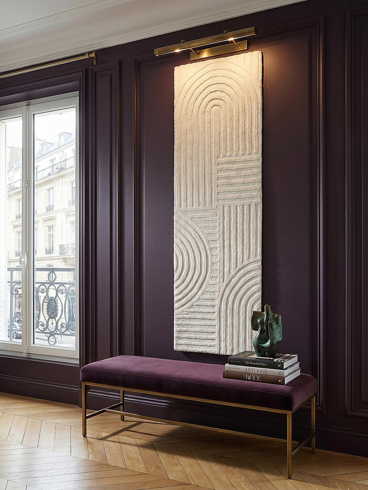 TEPPICH aus Wolle LEVEN in Elfenbein, geometrisch, 60 x 230 cm - Champagner, Textil (60/230cm) - KADIMA DESIGN