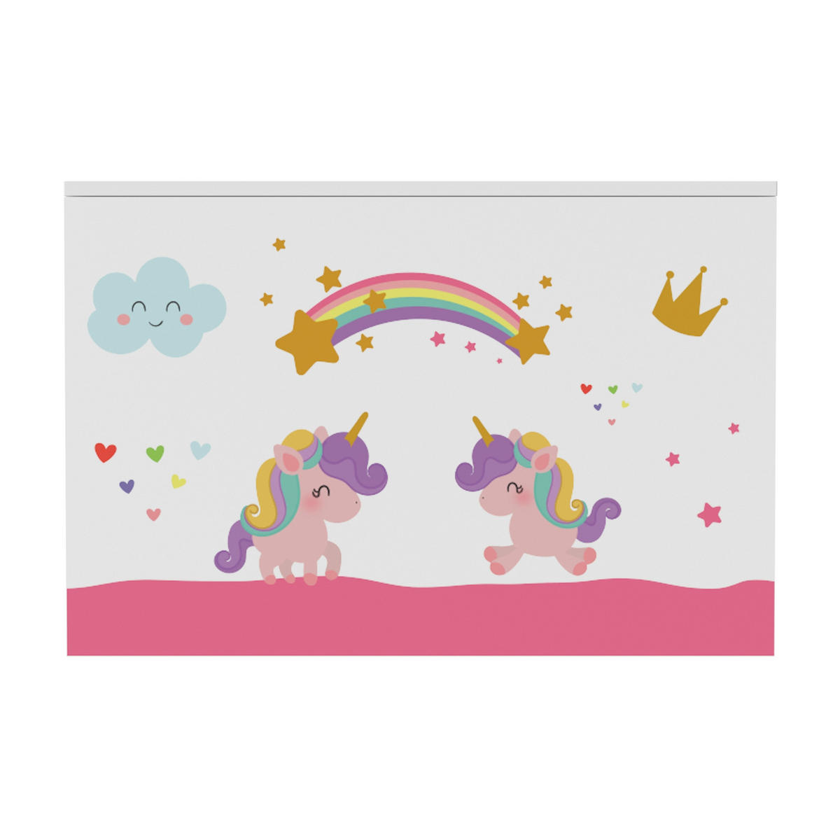 HRACÍ PŘÍSTROJ Oleiros - bílá/růžová, kompozitní dřevo (60/30cm) - [en.casa]