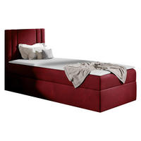 BOXBETT Carmen Mini, Seite zum Öffnen des Bettkastens: Links - Dunkelrot, Holz (90/200cm) - MIRJAN24