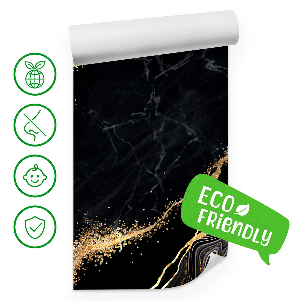 FOTOTAPETE Abstrakter Marmor Muster Glamour 350x256 - Gelb/Beige, Papier (350/256cm) - Muralo