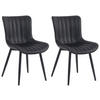 STUHL 2er Set Lederlook schwarz - Schwarz, Textil/Metall (50/81/61cm) - CLP