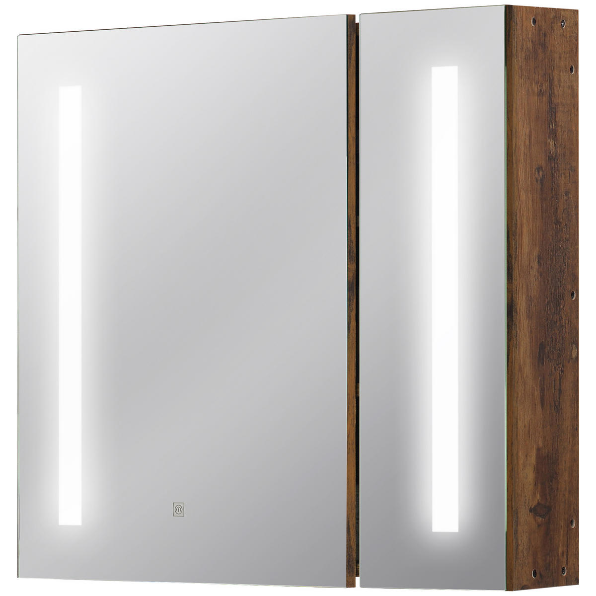 SPIEGELSCHRANK mit verstellbarer LED-Beleuchtung, 70 x 15 x 65 cm ,Braun - Braun, Glas (70/65/15cm) - Vallsero