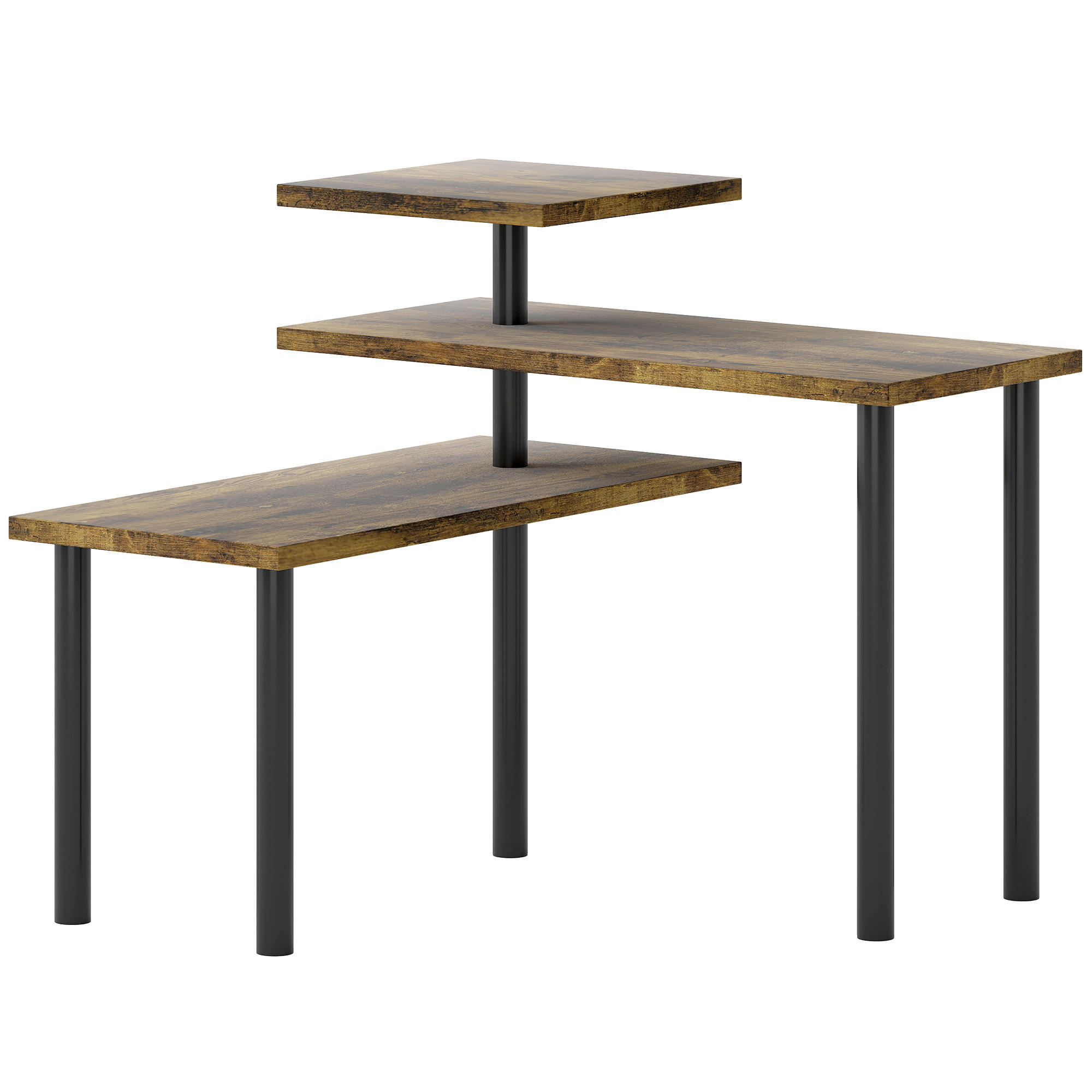 KÜCHENREGAL Spanplatte Metall Rustikal-Braun - Braun, Holzwerkstoff (18/36.5/40cm) - HOMCOM