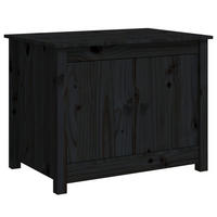 COUCHTISCH Schwarz 71x49x55 cm Massivholz Kiefer - Schwarz, Holz (71/49/55cm) - furnicato