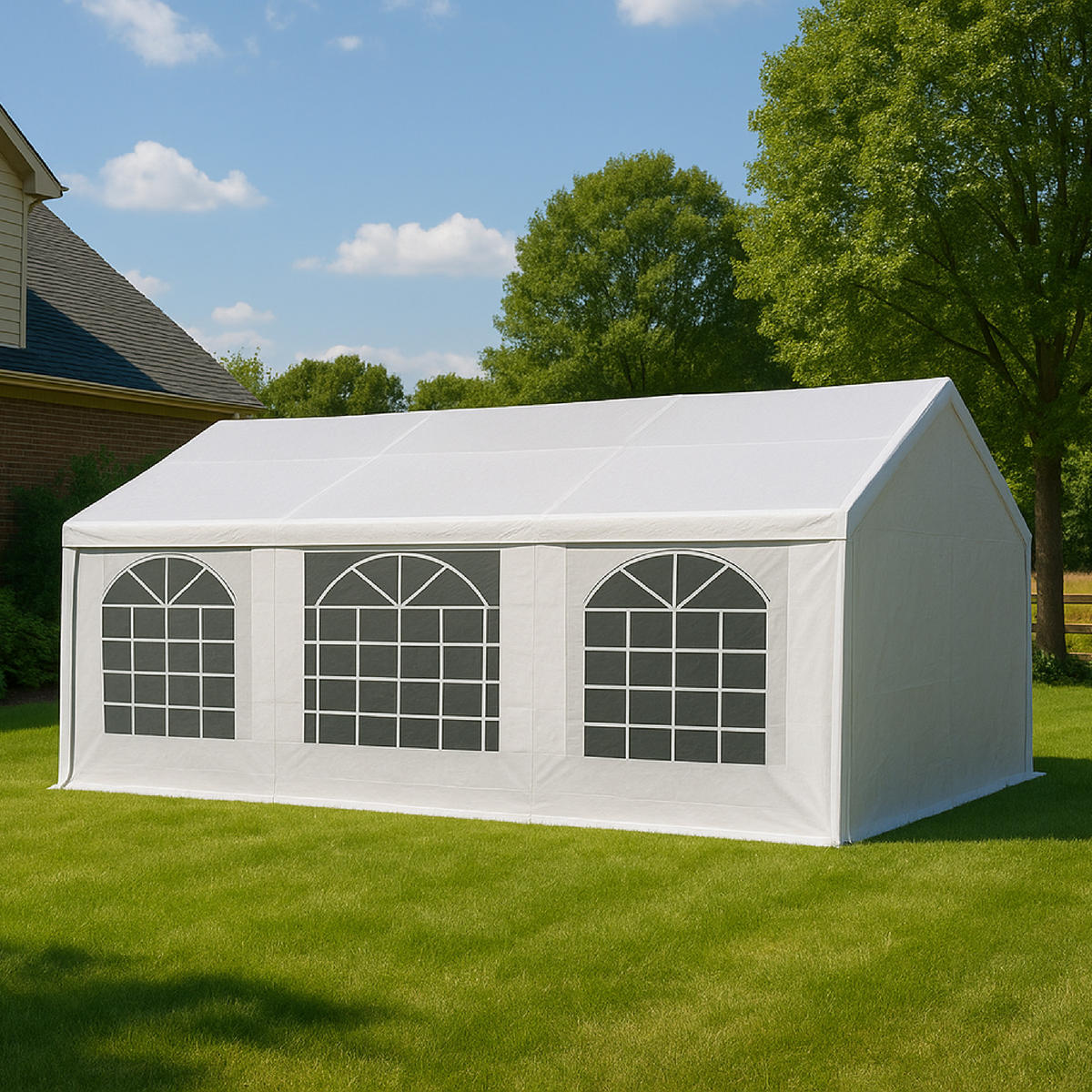 DACHPLANE Livingston - Zeltabdeckung für 4x10 Meter, PVC weiss 480g/m². BxTxH: 100x400x310 cm - Weiß, Kunststoff (100/0.3/400cm) - TPFGarden