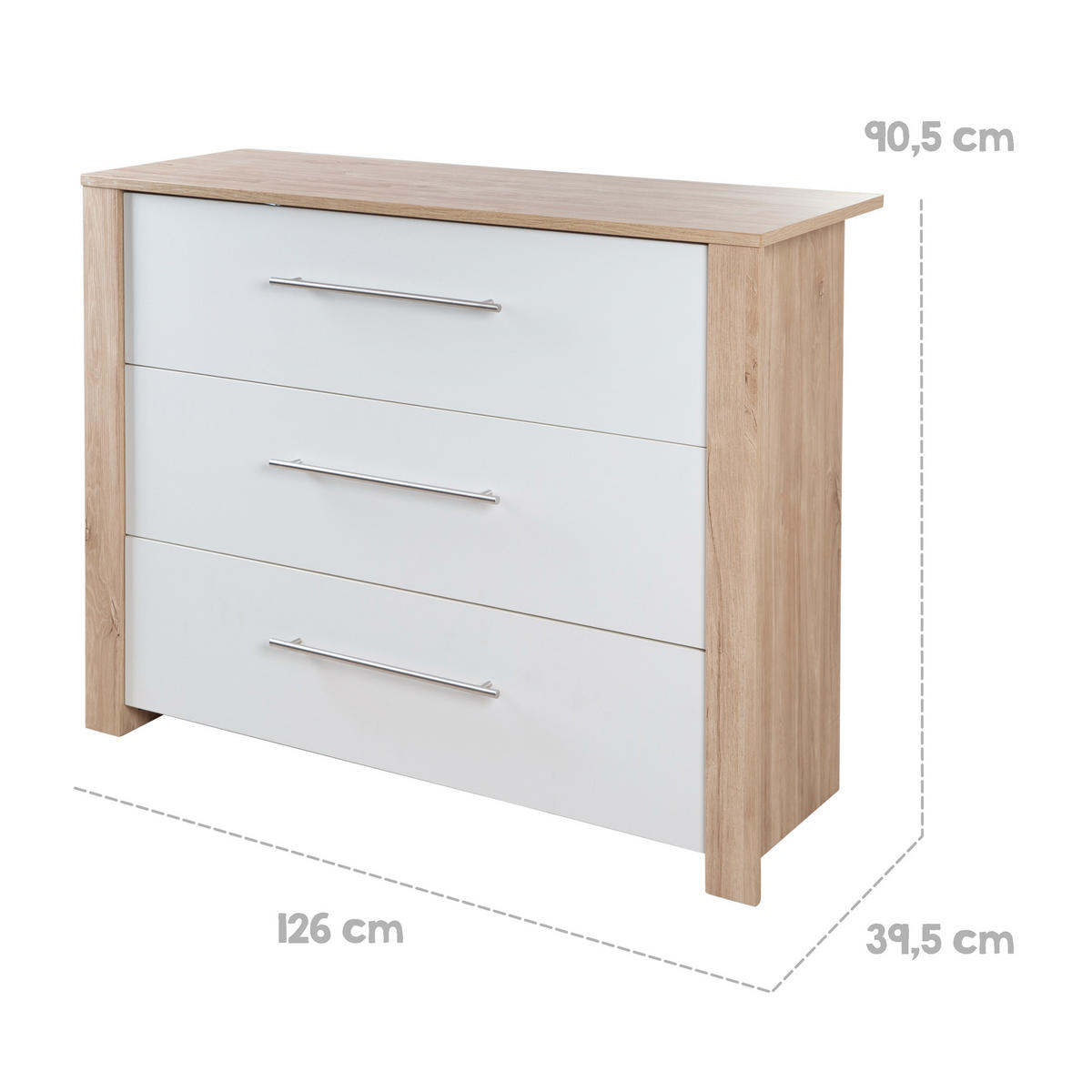 WICKELKOMMODE Malo - Weiß, Holzwerkstoff (112/98/75cm) - Roba