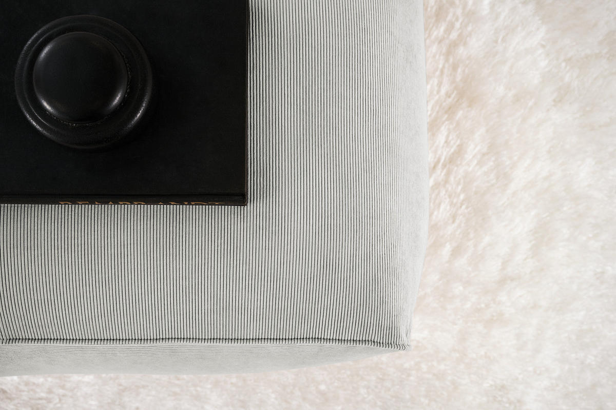 POLSTERHOCKER - Schwarz/Grau, Kunststoff/Textil (81/38/100cm) - home24