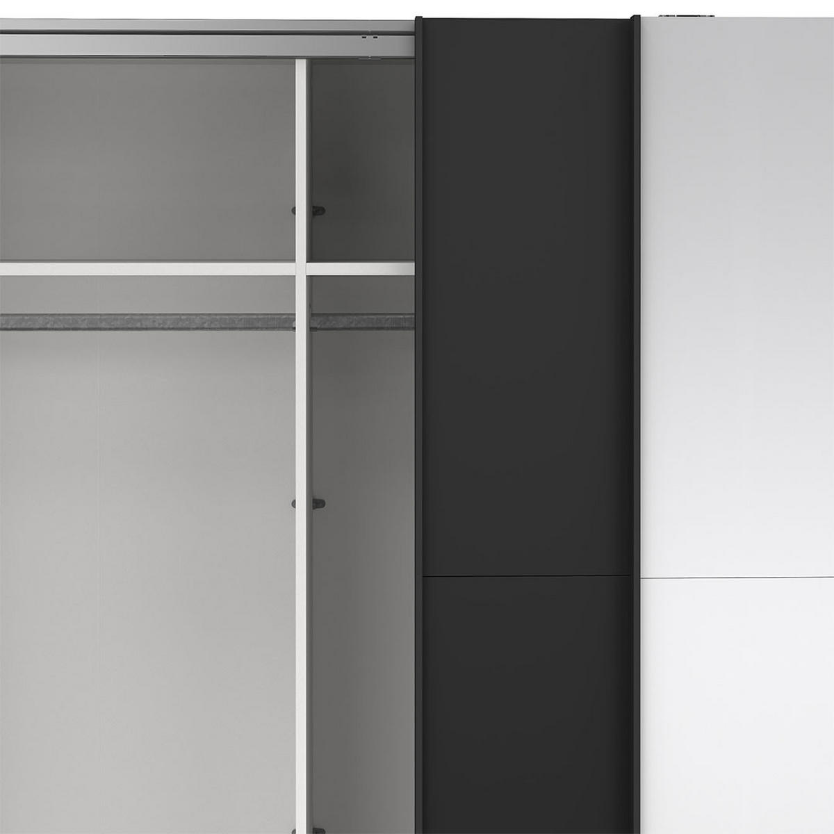 SCHIEBETÜRENSCHRANK, Como, Schwarz, Holzwerkstoff, 244 x 67 x 221 cm - Schwarz, Holzwerkstoff (244/221/67cm) - ebuy24