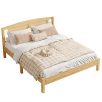 DOPPELBETT 160/200 cm Natur Rattanbett mit stabilen Mittelfüßen aus Kiefer - Naturfarben, Holzwerkstoff (160/200cm) - OKWISH