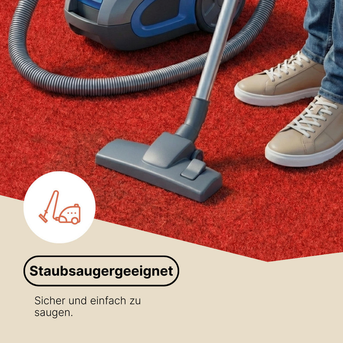 RASENTEPPICH PEMBA Rot 200/360 cm - Rot, Textil (200/360cm) - Tapiso