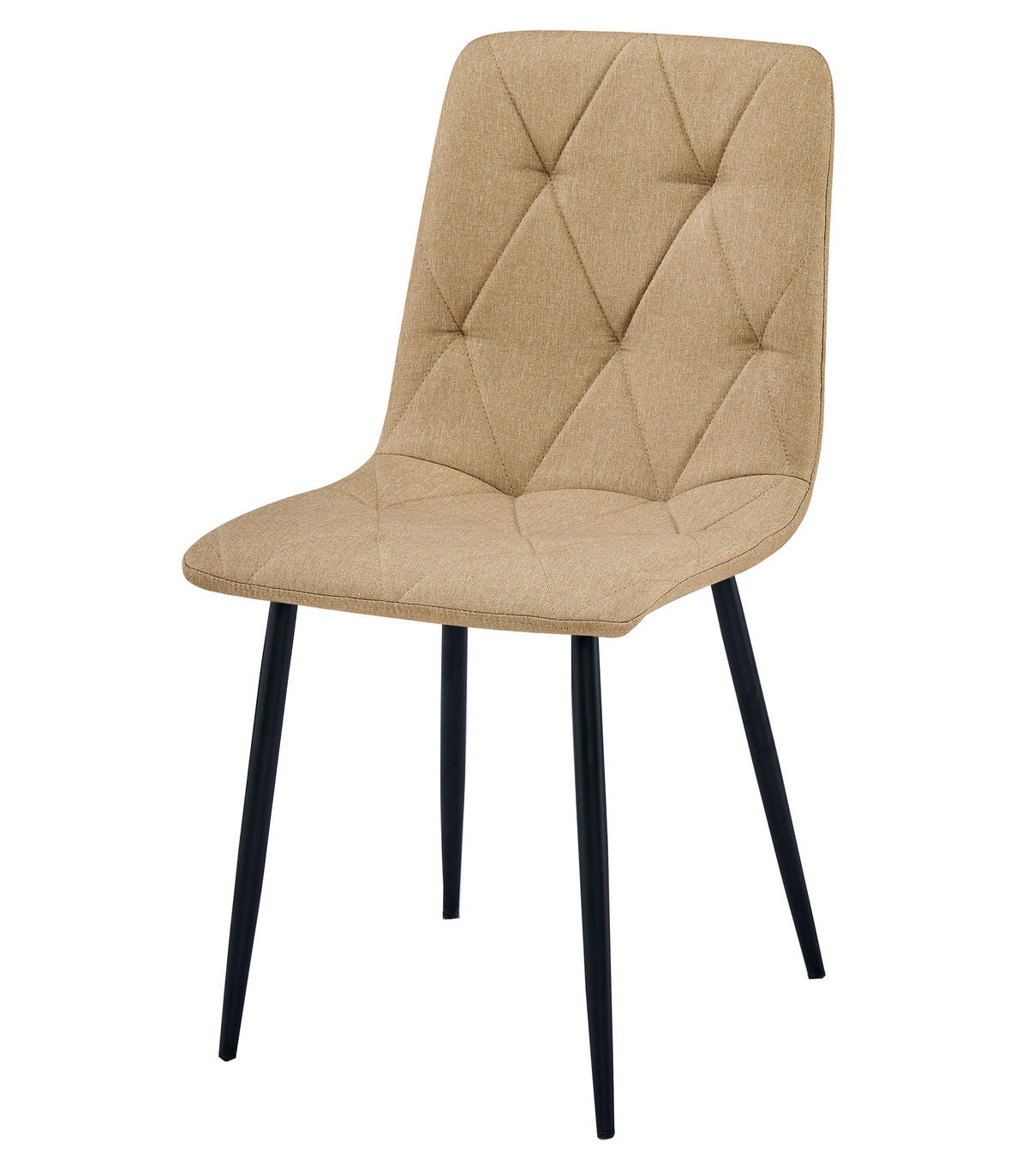 ESSZIMMERSTUHL 4-er Set TYRA brauner Sitz, schwarze Beine - Schwarz/Braun, Textil (44.5/87/54.5cm) - Valora