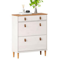 SCHUHKIPPER MIKKA weiß/Eiche - Eichefarben/Weiß, Holz (86/105/30cm) - IDIMEX