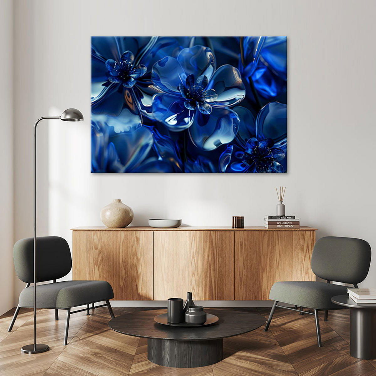 KUNSTDRUCK Blau 100/70 cm - Blau, Textil (100/70cm) - KUNSTLOFT