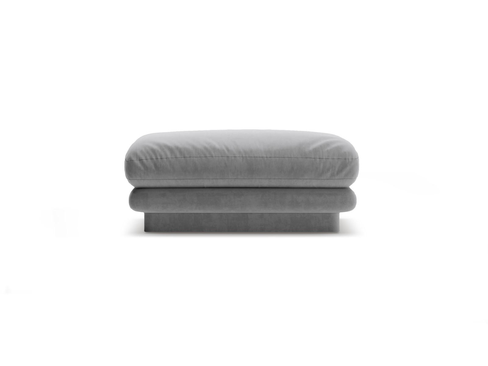 POUF Torino aus Samt hellgrau - Hellgrau, Textil (80/41/80cm) - Micadoni