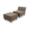 GARTENLOUNGE-SET 1 Brandie 146x77x176 mit Outdoorbezug in braun - Braun, Kunststoff (176/77/146cm) - 58aufmkessel