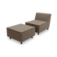 GARTENLOUNGE-SET 1 Brandie 146x77x176 mit Outdoorbezug in braun - Braun, Kunststoff (176/77/146cm) - 58aufmkessel