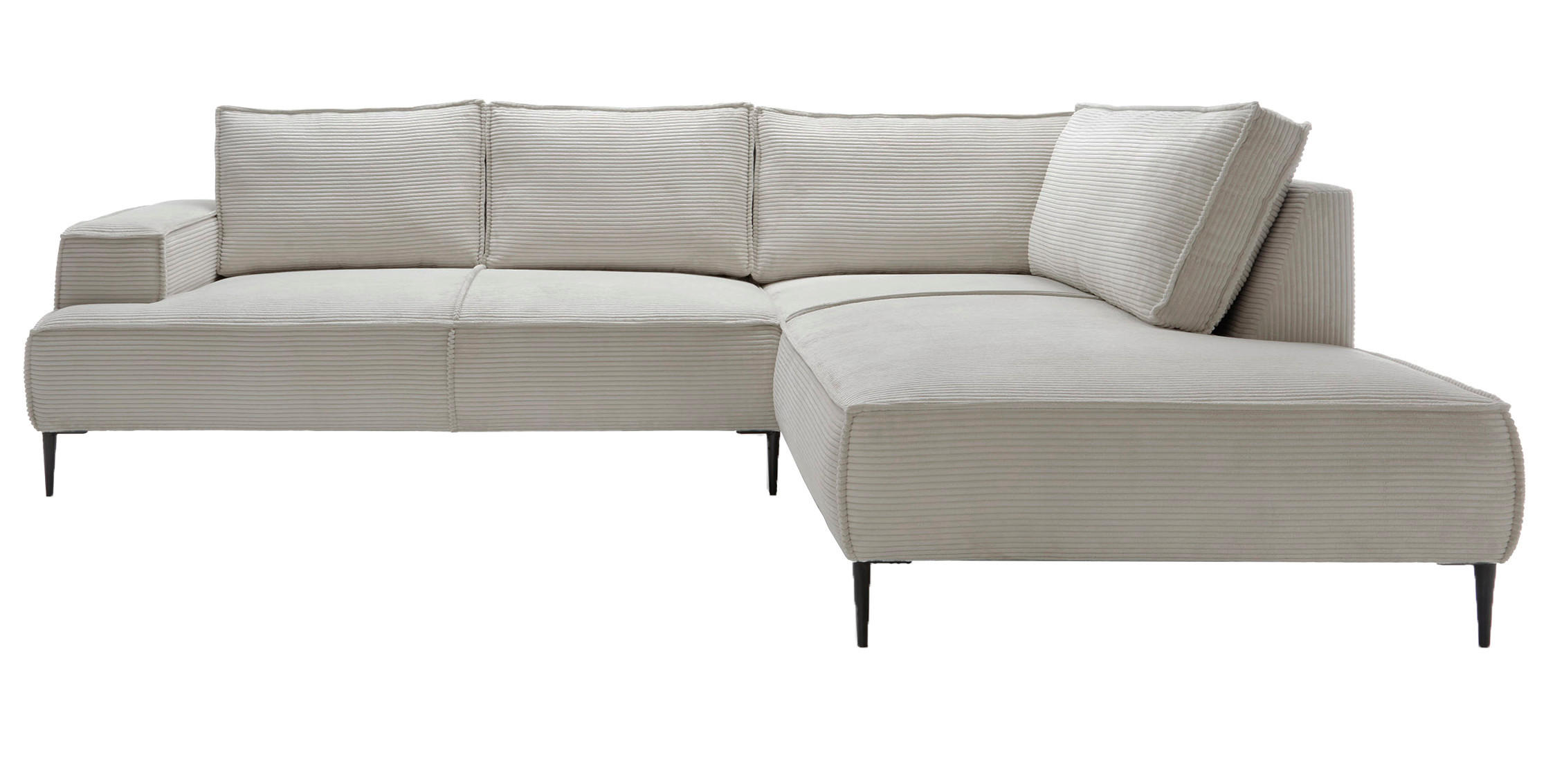 SCHLAFSOFA 275 cm L-Form Harmonia mit Beinen, Rechts, Hellgrau - Hellgrau, Holz (195/275cm) - Emporius