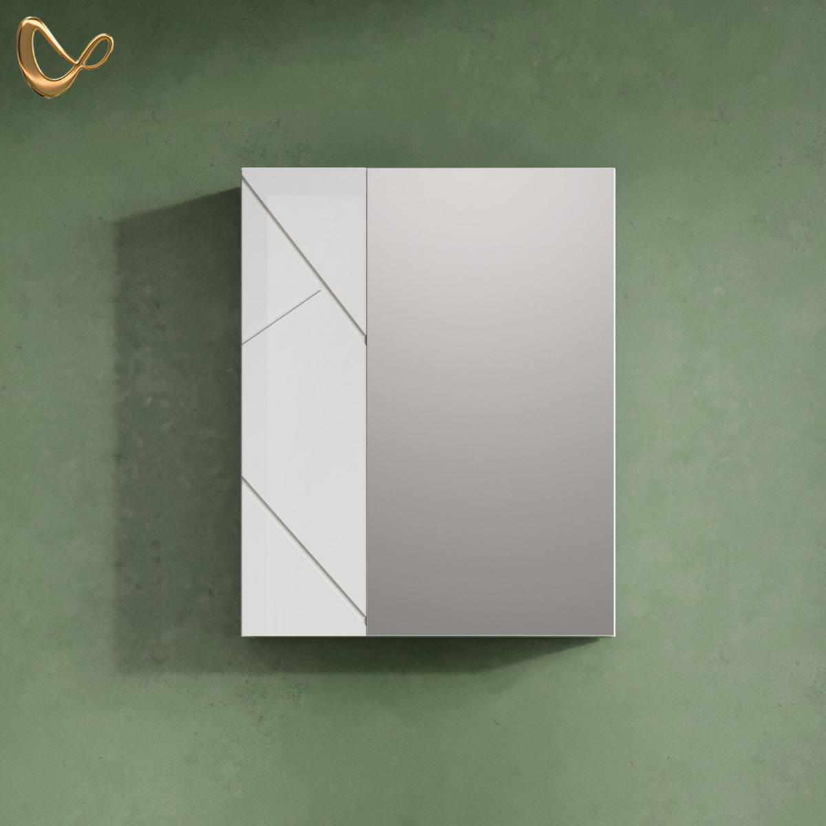 SPIEGELSCHRANK Ronco Anthrazit Hochglanz/Anthrazit 60 x 75 cm - Weiß Hochglanz/Weiß, Holzwerkstoff (60/75/17.2cm) - Livinity®