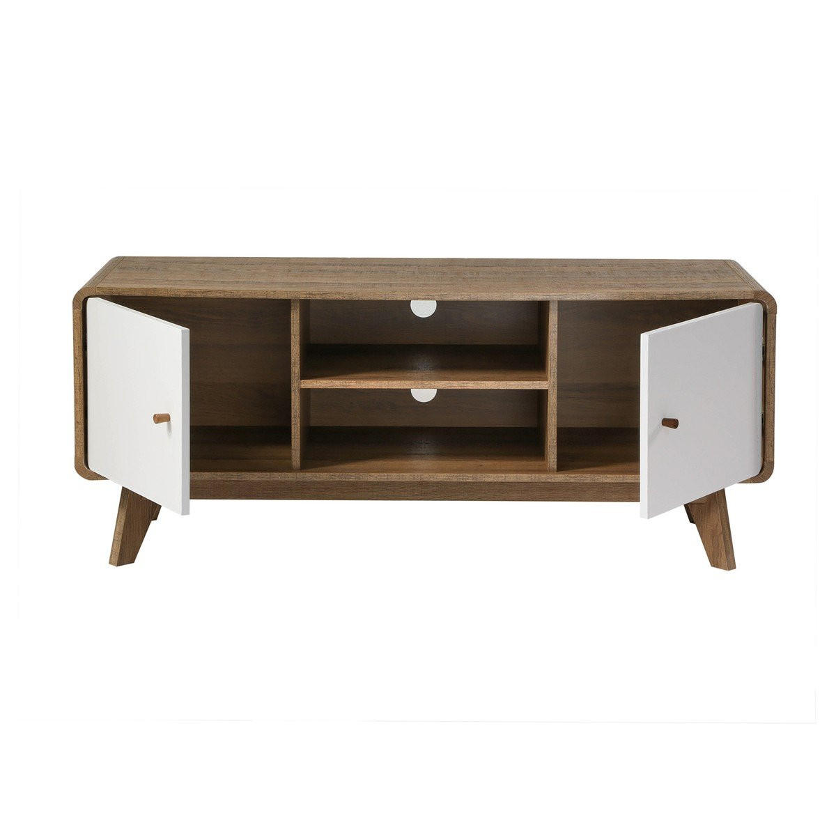 TV-MÖBEL 2 türen und 2 fächer albura 39/53/128,5 cm - Nussbaumfarben, Holzwerkstoff (39/53/128.5cm) - Calicosy