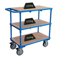 TISCHWAGEN mit 3 Etagen 99x98x50cm Traglast 400kg Lichtblau - Blau, Metall (50/98/99cm) - PROREGAL