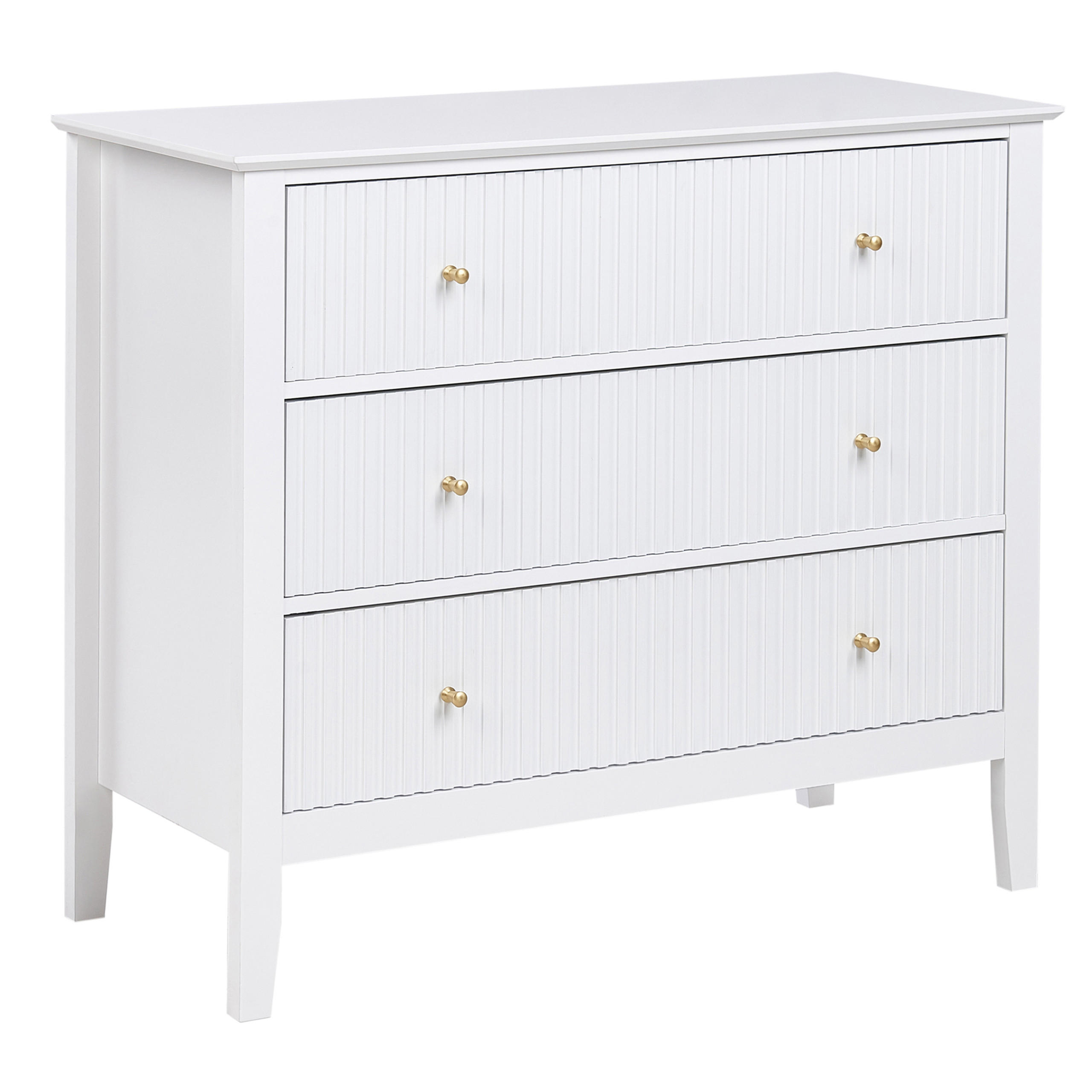KOMODA s 3 zásuvkami Bílá Assisi - bílá, kompozitní dřevo (90/80/40cm) - Beliani