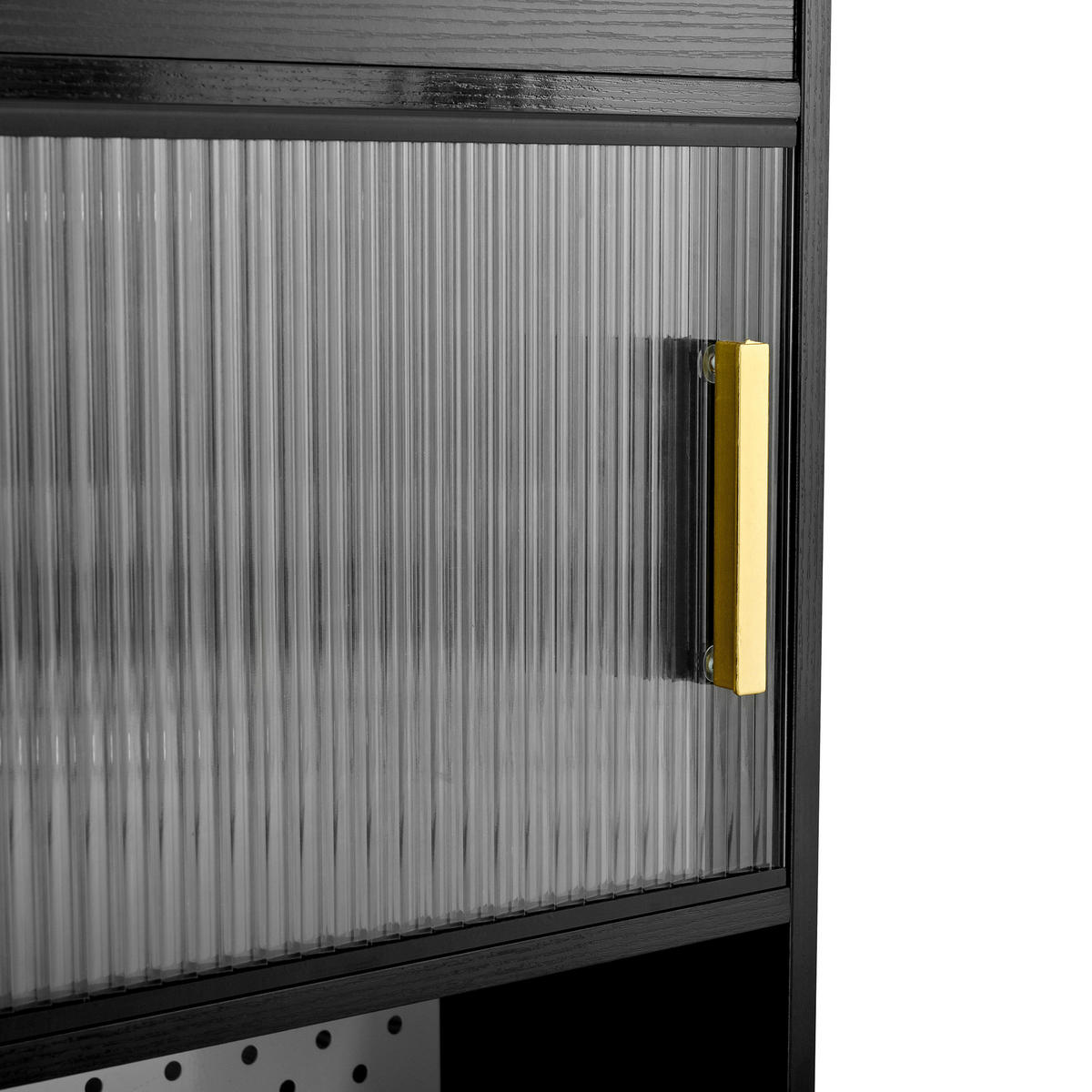 SIDEBOARD 120x50x95.5 cm Schwarz mit LED-Beleuchtung & Ladestation - Schwarz, Holzwerkstoff (120/95.5/50cm) - Modfu