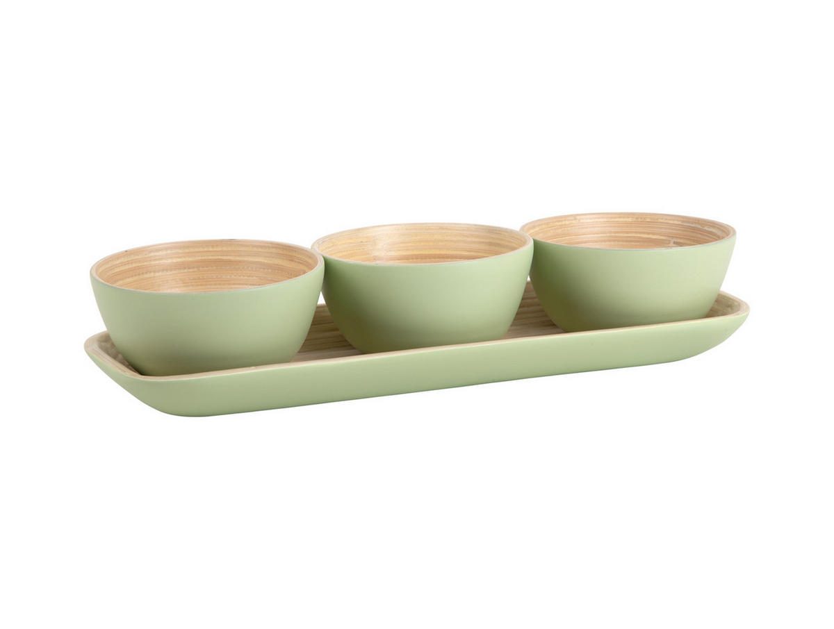 SNACK Set Puro 36/12/6 cm - Grün, Naturmaterialien (12cm) - Present Time