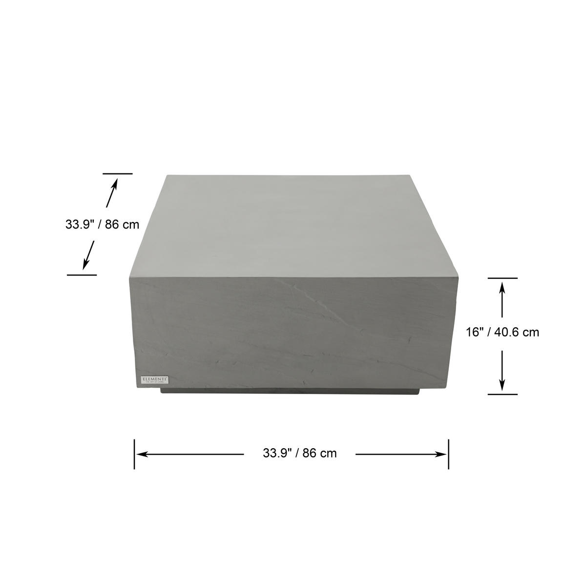 COUCHTISCH COLORADO aus GF-Beton Quadratisch, Wetterbeständig, 86x86x41 cm - Grau, Naturmaterialien (86/86/41cm) - Elementi