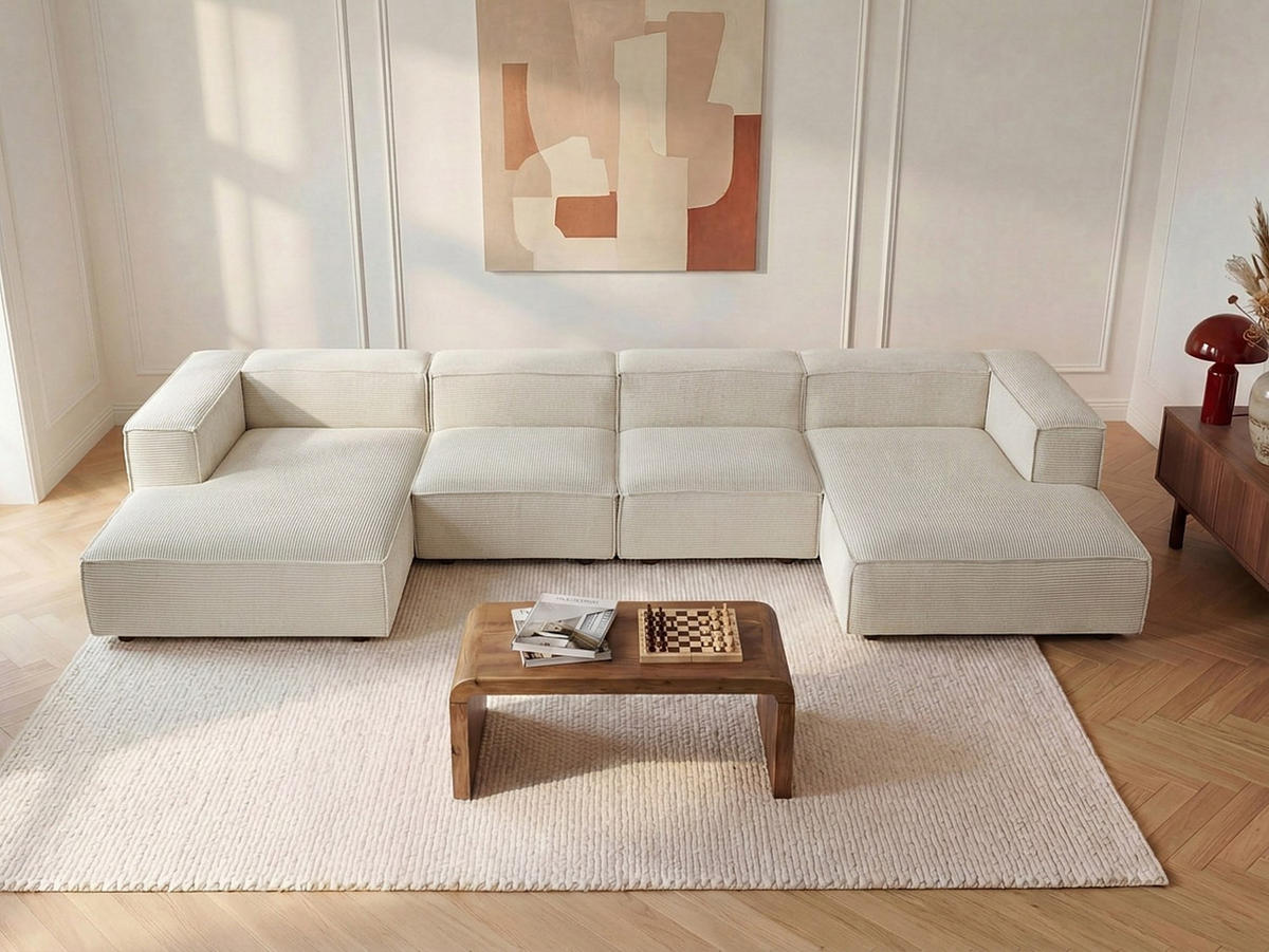 RECAMIERE ohne Schlaffunktion - 1 Person - samt - beige Ruzolo - Beige, Textil (120/67/105cm) - Vente-Unique
