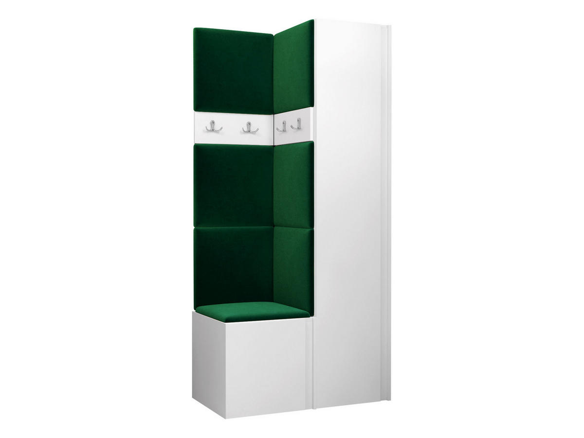 GARDEROBEN-SET Orion XXIV - Weiß/Grün, Holzwerkstoff/Kunststoff (82/186/46cm) - MIRJAN24