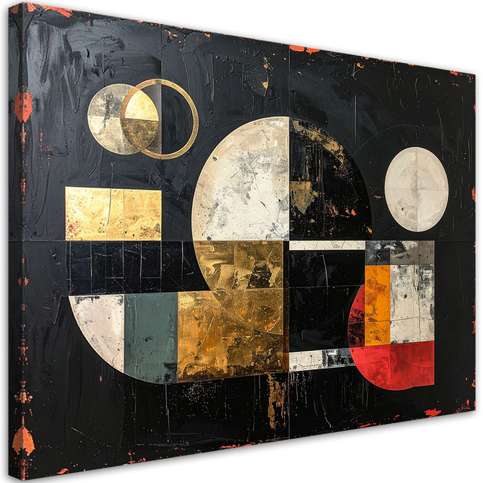 LEINWANDBILD Abstraktion 100x70cm - Schwarz, Textil (100/70cm) - Feeby