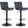 BARHOCKER 2er Set Samt schwarz - Schwarz, Textil/Metall (48/83/54cm) - CLP