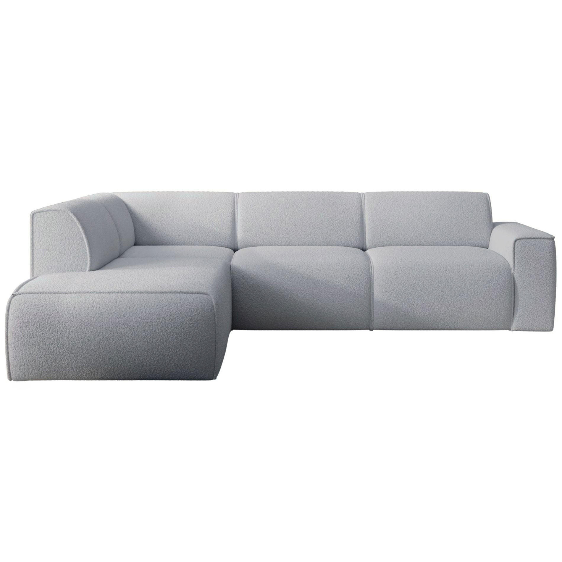 ECKSOFA Bouvi Hellgrau links - Hellgrau/Schwarz, Kunststoff/Textil (292/220cm) - Selsey