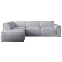 ECKSOFA Bouvi Hellgrau links - Hellgrau/Schwarz, Kunststoff/Textil (292/220cm) - Selsey