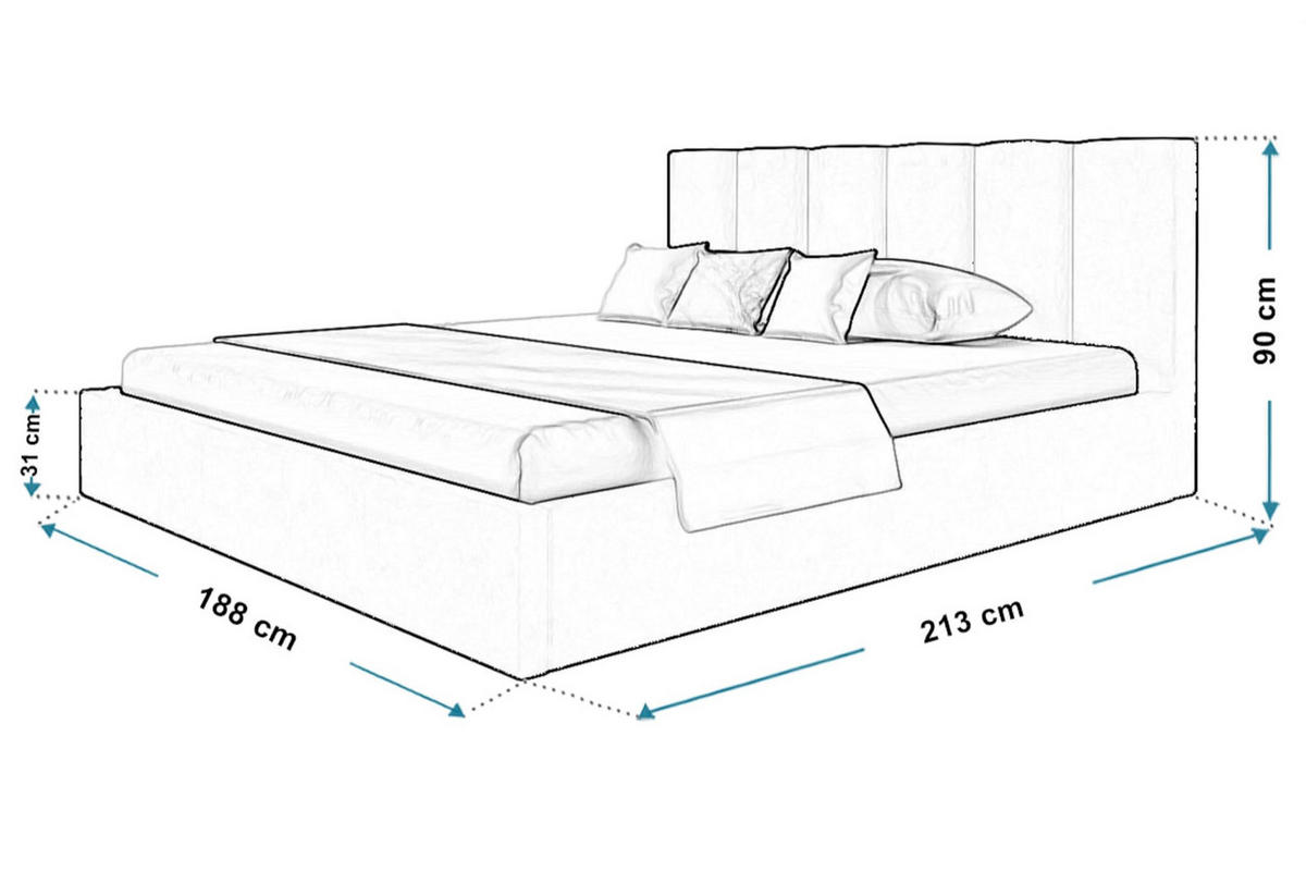BETT 180x200 - Polsterbett mit Bettkasten und Holzrahmen - Modern Betten - Glatter Kronos-Stoff - Kollektion Tokio, Grün - AlpiMeble - Grün, Holz/Kunststoff (180/200cm) - Alpi-Möbel