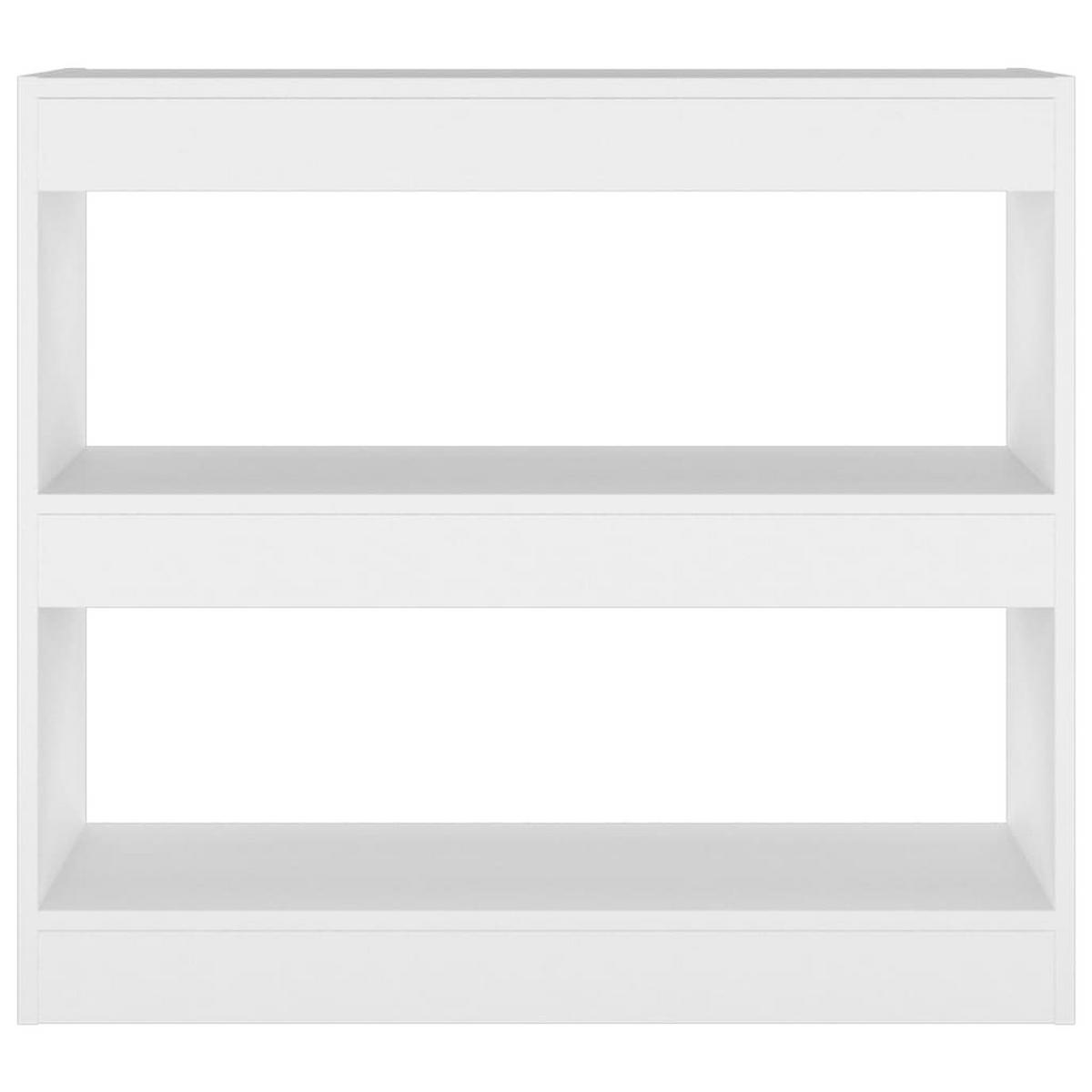 BÜCHERREGAL/RAUMTEILER Weiß 80x30x72 cm - Weiß, Holzwerkstoff (80/72/30cm) - furnicato