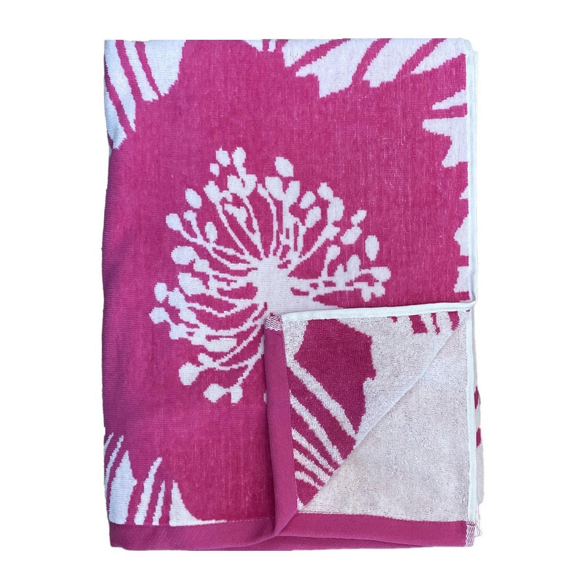 STRANDTUCH Velours-Jacquard Roza 140x180 400 g/m2 Rosa - Pink, Textil (140/180cm) - LE COMPTOIR DE LA PLAGE