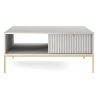 COUCHTISCH Vellore Grau mit goldenen Metallbeinen 104/68/46 cm - Goldfarben/Grau, Holzwerkstoff/Metall (68/104/46cm) - Selsey