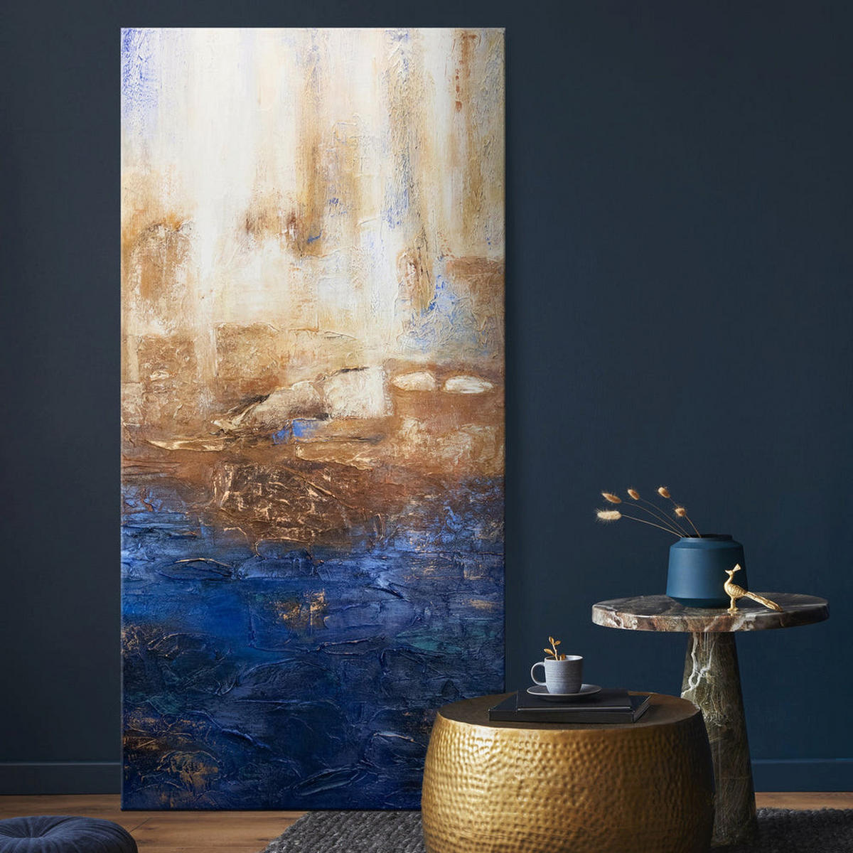GEMÄLDE Marine II auf Keilrahmen 200x100 cm - Blau, Holz (200/100cm) - YS-art gallery