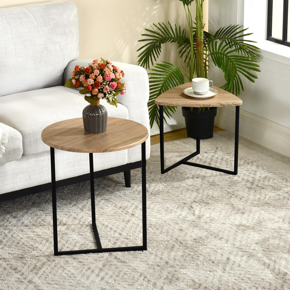 COUCHTISCH aus MDF in Eichenoptik - Eichefarben, Holzwerkstoff (45/45/51cm) - Meubles Cosy