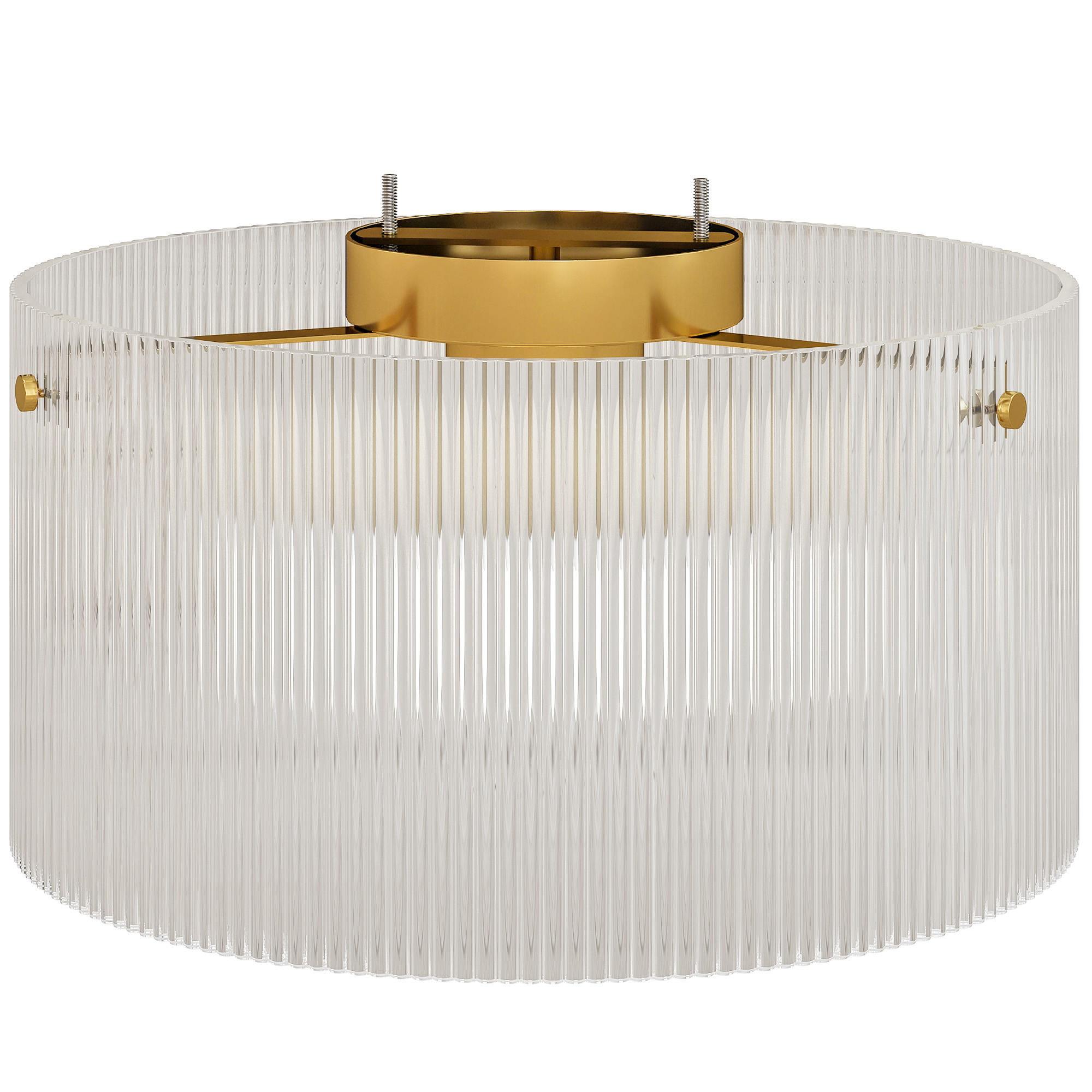DECKENLAMPE, Runde Deckenleuchte mit E27 Fassung für Schlafzimmer - Transparent, Metall (32/32/16.5cm) - HOMCOM