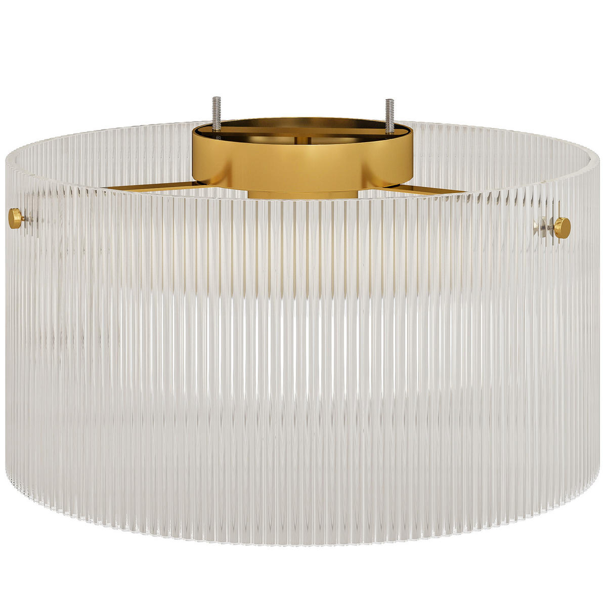 DECKENLAMPE, Runde Deckenleuchte mit E27 Fassung für Schlafzimmer - Transparent, Metall (32/32/16.5cm) - HOMCOM