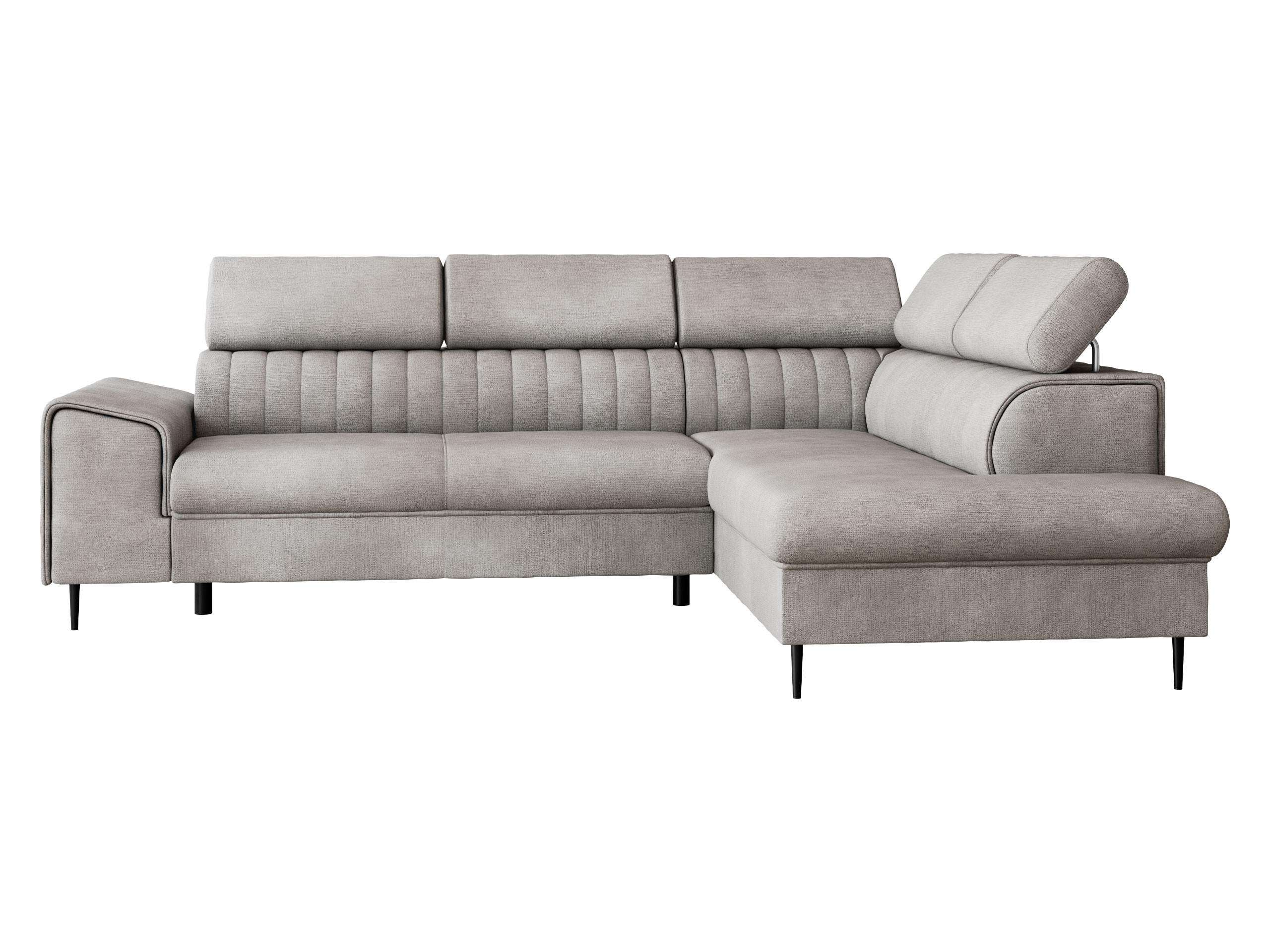 ECKSOFA Kadurin, Seite: Rechts - Greige/Schwarz, Holz/Kunststoff (276/206cm) - MIRJAN24