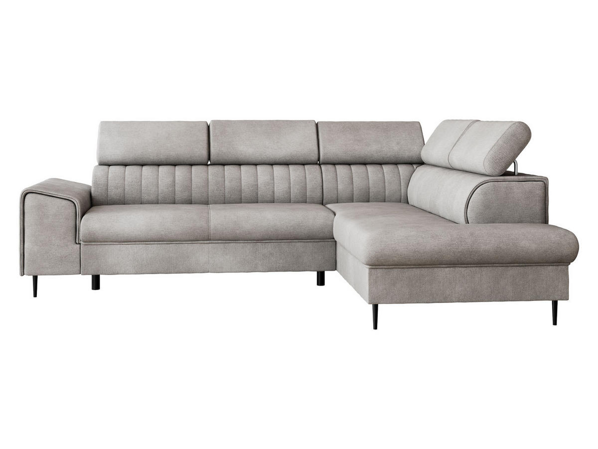 ECKSOFA Kadurin, Seite: Rechts - Greige/Schwarz, Holz/Kunststoff (276/206cm) - MIRJAN24