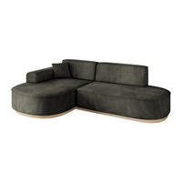 ECKSOFA Ottomane Links MARI-L1-v1 - 243x171x83 cm Schwarz Velours - Schwarz, Holzwerkstoff/Textil (243/171cm) - ALTDECOR