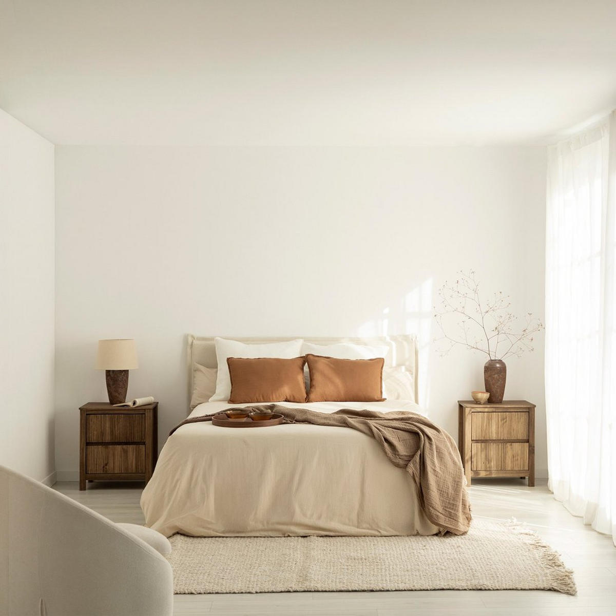 NACHTTISCH 2 SCHUBLADEN Hanne Natürlich 50 cm x 58 cm 2er-Set - Naturfarben, Holz (50/58/39cm) - Klast Home