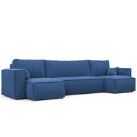 ECKSOFA mit Schlaffunktion und Bettkasten, Blau - Blau, Holzwerkstoff/Textil (312/145cm) - Idohome
