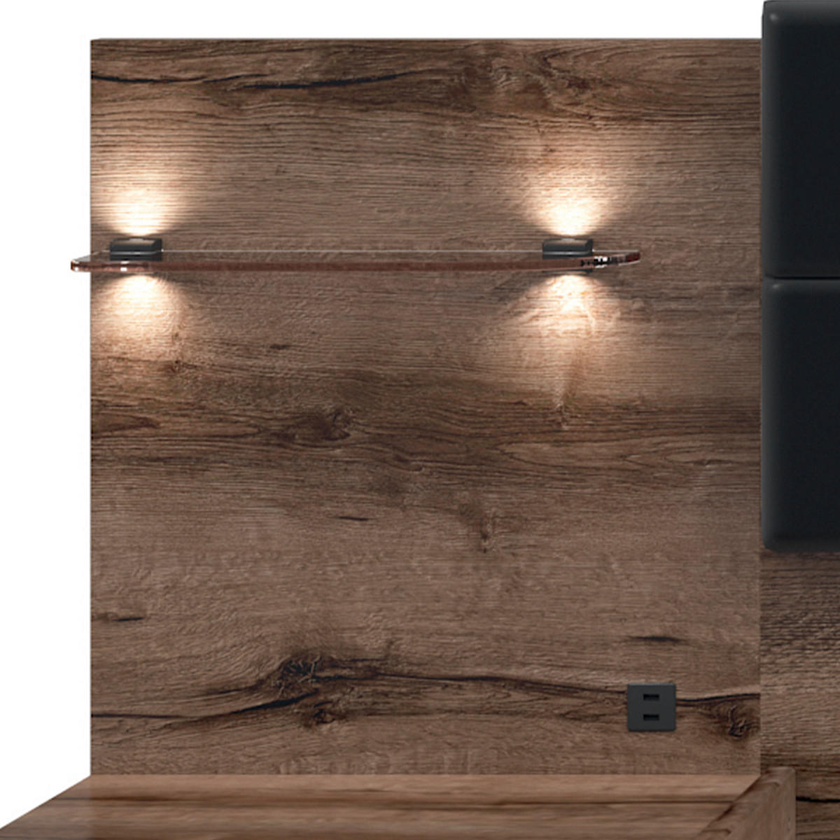 BOXBETT 180/200 Romane Holz und Schwarz - Schwarz, Holzwerkstoff (180/200cm) - Petits-meubles