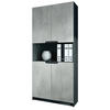 BÜROSCHRANK Logan Fronten in Beton Oxid Optik - Hellgrau, Holzwerkstoff (82/184/37cm) - Vladon