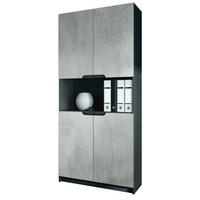 BÜROSCHRANK Logan Fronten in Beton Oxid Optik - Hellgrau, Holzwerkstoff (82/184/37cm) - Vladon